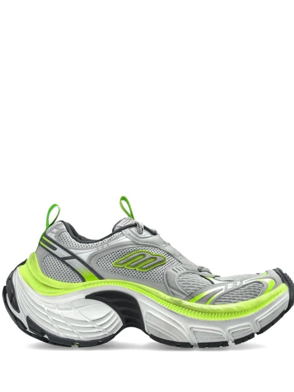 Silver & Neon Green Athletic Sneaker